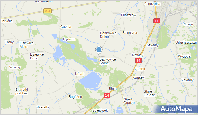 mapa Dąbkowice Górne, Dąbkowice Górne na mapie Targeo